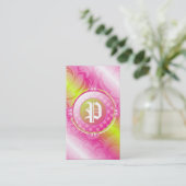 Carte De Visite monogramme de sucre de la chaux 311-Pink (Debout devant)