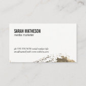 Carte De Visite Monogramme de texture broyée en or contemporain (Dos)