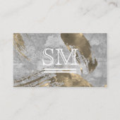 Carte De Visite Monogramme de texture broyée en or contemporain (Devant)