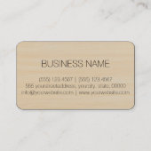 Carte De Visite Monogramme de texture du grain de bois (Dos)