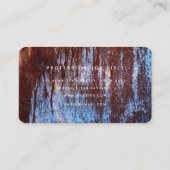 Carte De Visite Monogramme de texture métallique Brown bleue (Dos)