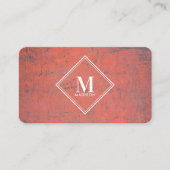 Carte De Visite Monogramme de texture métallique rouille rouge ini (Devant)