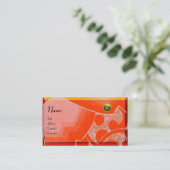 Carte De Visite MONOGRAMME DE TOPAZ, jaune blanc orange (Debout devant)