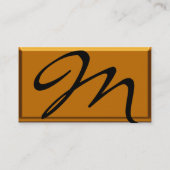 Carte De Visite MONOGRAMME DE TOPAZ, jaune blanc orange (Dos)