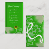 Carte De Visite MONOGRAMME DE TOPAZ, jaune blanc vert noir (Devant / Derrière)