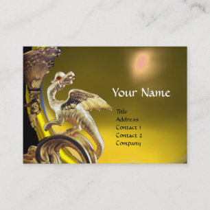 Carte De Visite MONogramme DE TOPAZ JAUNE DRAGON D'OR