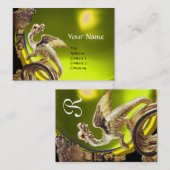 Carte De Visite MONogramme DE TOPAZ JAUNE DRAGON D'OR (Devant / Derrière)