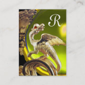 Carte De Visite MONogramme DE TOPAZ JAUNE DRAGON D'OR (Dos)