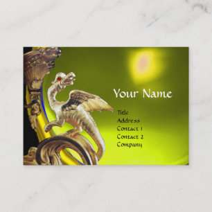 Carte De Visite MONogramme DE TOPAZ JAUNE DRAGON D'OR