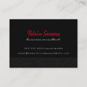 Carte De Visite Monogramme de trait de coupe (Dos)