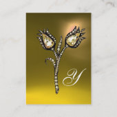 Carte De Visite MONOGRAMME DE TULIPS DE DIAMONNE, Topaz Jaune Bleu (Dos)