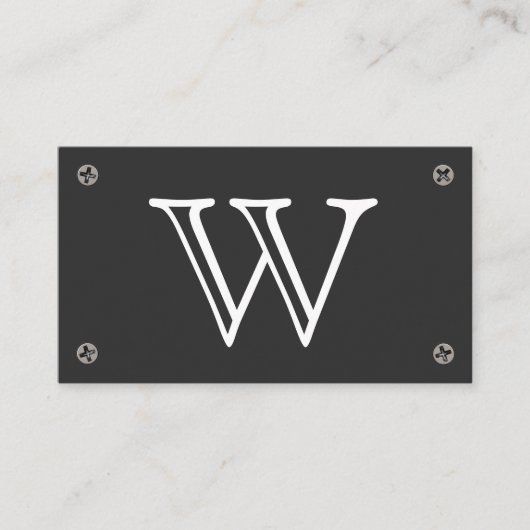 Carte De Visite Monogramme de type de série | Vis métalliques (Devant)