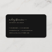 Carte De Visite Monogramme de typographie de signature chic profes (Dos)