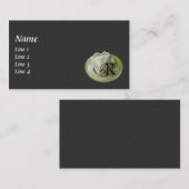 Carte De Visite Monogramme de vos initiales Art de fleur de tulipe (Devant / Derrière)