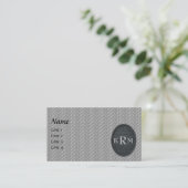 Carte De Visite Monogramme de vos initiales noir et argent (Debout devant)