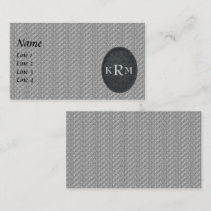 Carte De Visite Monogramme de vos initiales noir et argent