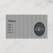 Carte De Visite Monogramme de vos initiales noir et argent (Devant)