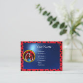 CARTE DE VISITE MONOGRAMME D'ÉCHELLE COLORÉ (Debout devant)