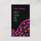 Carte De Visite MONOGRAMME DÉCO ABSTRAIT rose Fuchsia noir bleu (Devant)