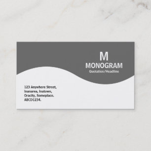 Carte De Visite Monogramme demi-onde - Gris 6666666