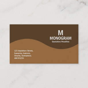 Carte De Visite Monogramme Demi-Ondes - Nuances de Brun