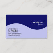 Carte De Visite Monogramme demi-vague - bleu marine avec bleu en p (Dos)