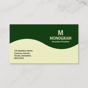 Carte De Visite Monogramme demi-vague - Crème vert foncé 003300