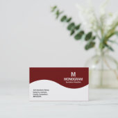 Carte De Visite Monogramme demi-vague - Maroon foncé 660000 (Debout devant)