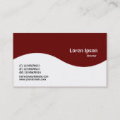 Carte De Visite Monogramme demi-vague - Maroon foncé 660000 (Dos)