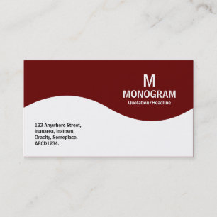 Carte De Visite Monogramme demi-vague - Maroon foncé 660000