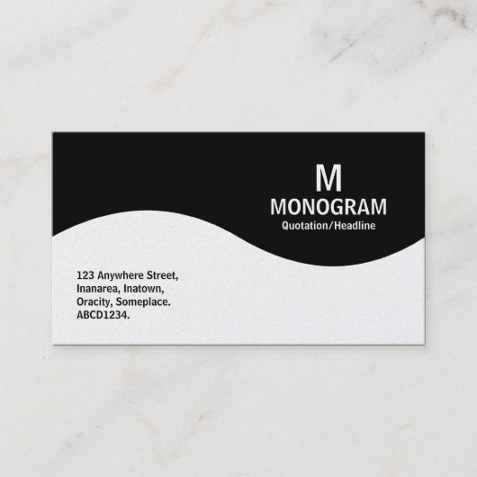 Carte De Visite Monogramme demi-vague - Noir (Or) (Devant)