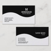 Carte De Visite Monogramme demi-vague - Noir (Platine) (Devant / Derrière)
