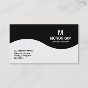 Carte De Visite Monogramme demi-vague - Noir (Platine)