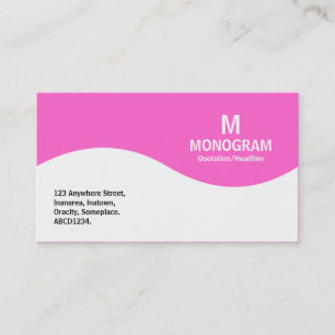 Carte De Visite Monogramme demi-vague - Rose FF66CC