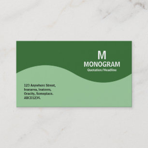 Carte De Visite Monogramme demi-vague - Vert dégradé avec Vert 2F6