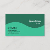 Carte De Visite Monogramme demi-vague - Vert mer avec vert 1B6F52 (Dos)