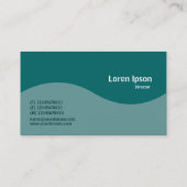 Carte De Visite Monogramme demi-vague - Vert océan et Turquoise 00 (Dos)
