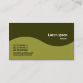 Carte De Visite Monogramme demi-vague - Vert olive avec 33300 (Dos)