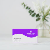 Carte De Visite Monogramme demi-vague - Violet 9900FF (Debout devant)