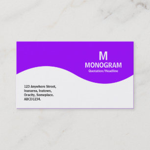 Carte De Visite Monogramme demi-vague - Violet 9900FF