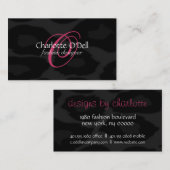 Carte De Visite monogramme d'empreinte de léopard (Devant / Derrière)