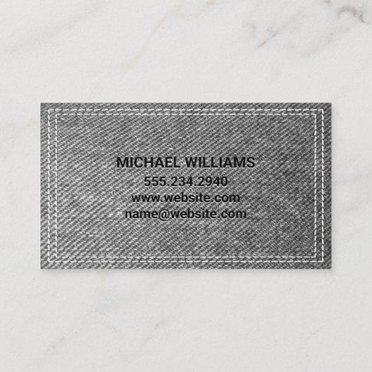 Carte De Visite Monogramme | Déni double pointillé (Dos)