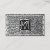 Carte De Visite Monogramme | Déni double pointillé (Devant)