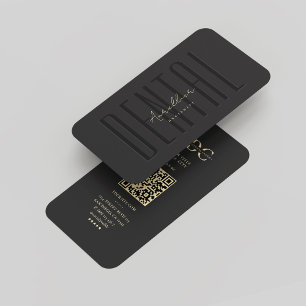 Carte De Visite Monogramme Dental Hygienist Black Gold Modern