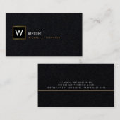 Carte De Visite monogramme d'entreprise classique sur la prime noi (Devant / Derrière)