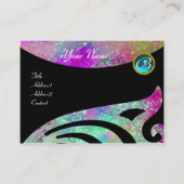 Carte De Visite MONOGRAMME DES AILES ÉLÉGANTES, AQUA BLEU rose, vi (Devant)