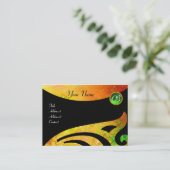 Carte De Visite MONOGRAMME DES AILES ÉLÉGANTES, émeraude verte, br (Debout devant)