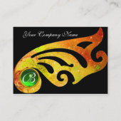 Carte De Visite MONOGRAMME DES AILES ÉLÉGANTES, émeraude verte, br (Dos)