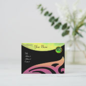 Carte De Visite MONOGRAMME DES AILES ÉLÉGANTES, émeraude verte, ro (Debout devant)