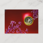 Carte De Visite MONOGRAMME DES BÉRIES MAGIQUES, Gray Agate rouge r (Dos)